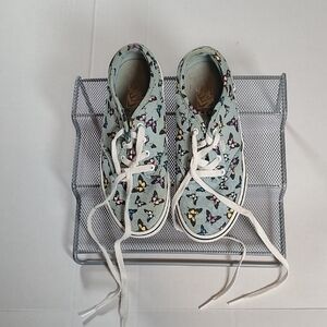 Vans Girls Butterfly Print Sneakers EUC Size 2